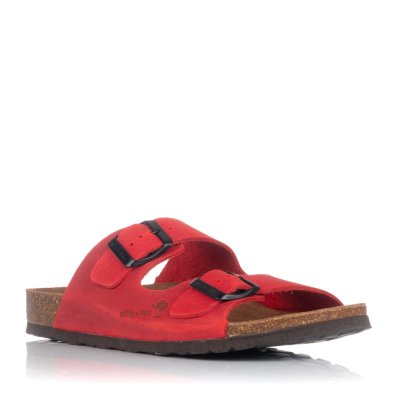 Sandalias planas Interbiios 7206 rojas