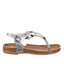 Flache Sandalen Damen Porronet 3020 Silber
