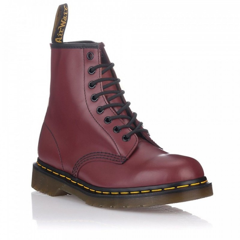 Botas Planas Dr. Martens 1460 Mujer Burdeos