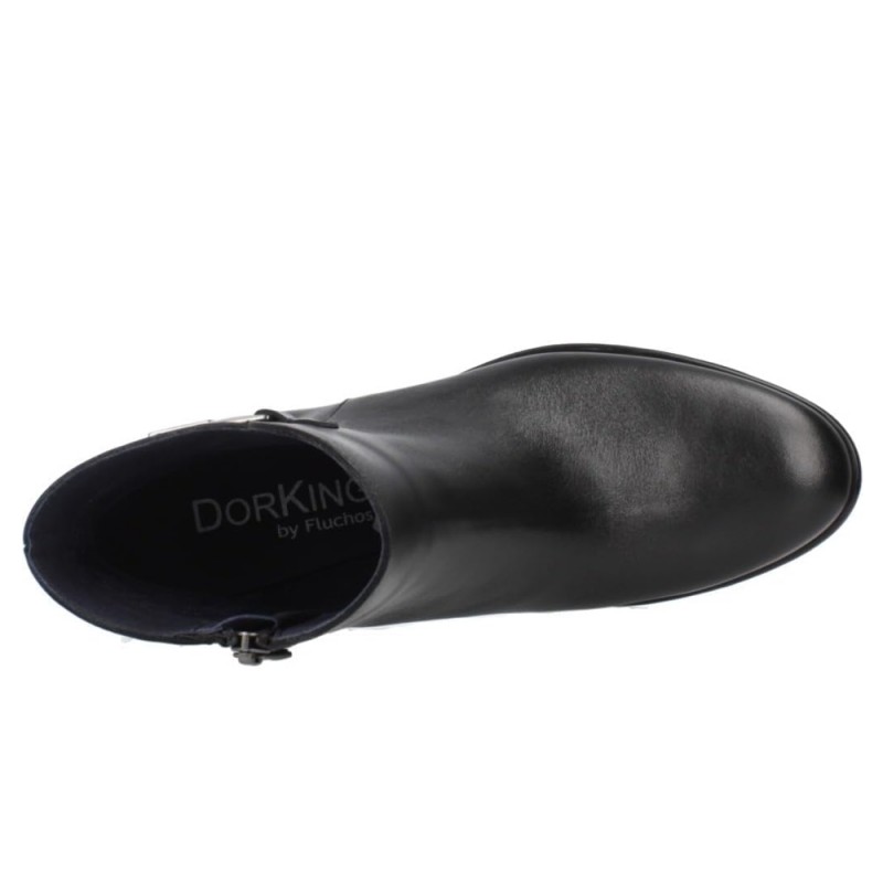 Botines De Tacón Dorking D9347 Mujer Negro