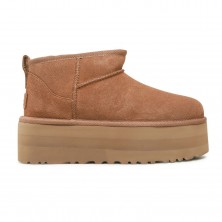 Botines Planos Mujer Ugg Classic Ultra Mini Plataform Camel