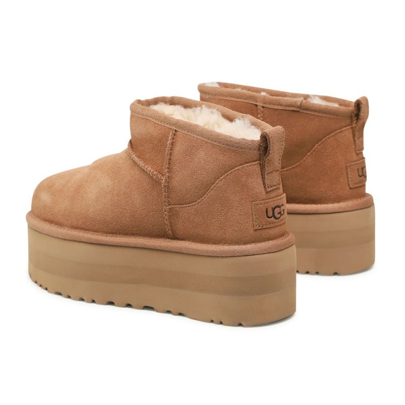 Botines Planos Mujer Ugg Classic Ultra Mini Plataform Camel