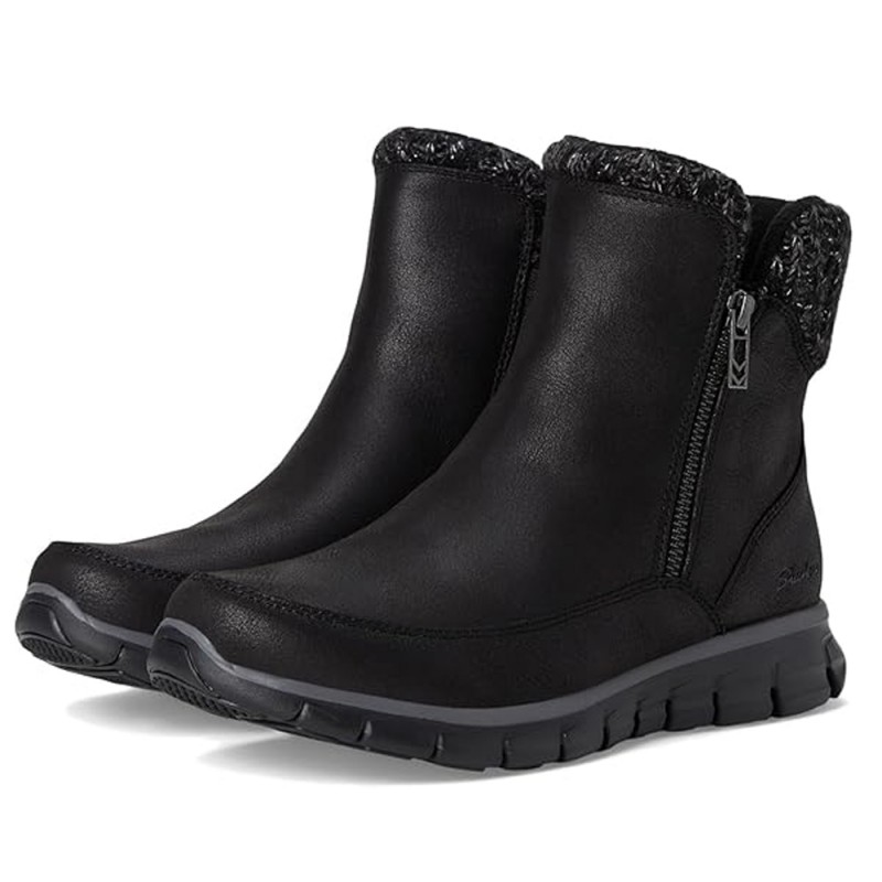 Botines Planos Skechers Synergy Mujer Negro-negro