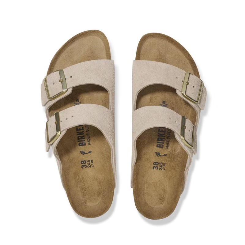 Sandalias Planas Birkenstock Arizona Leve Mujer Beig