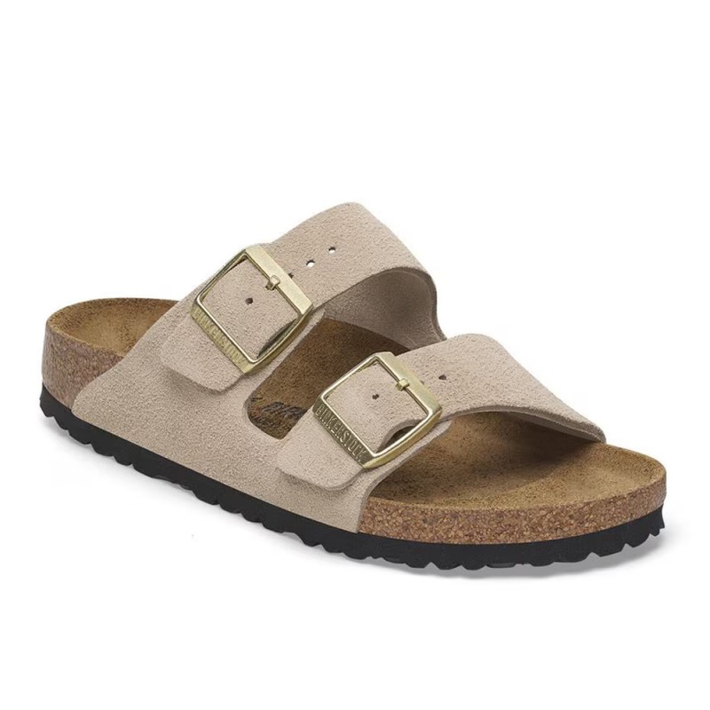 Sandalias Planas Birkenstock Arizona Leve Mujer Beig