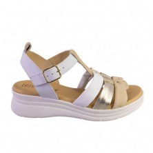 Flache Sandalen Damen Pitillos 10614 Weiss