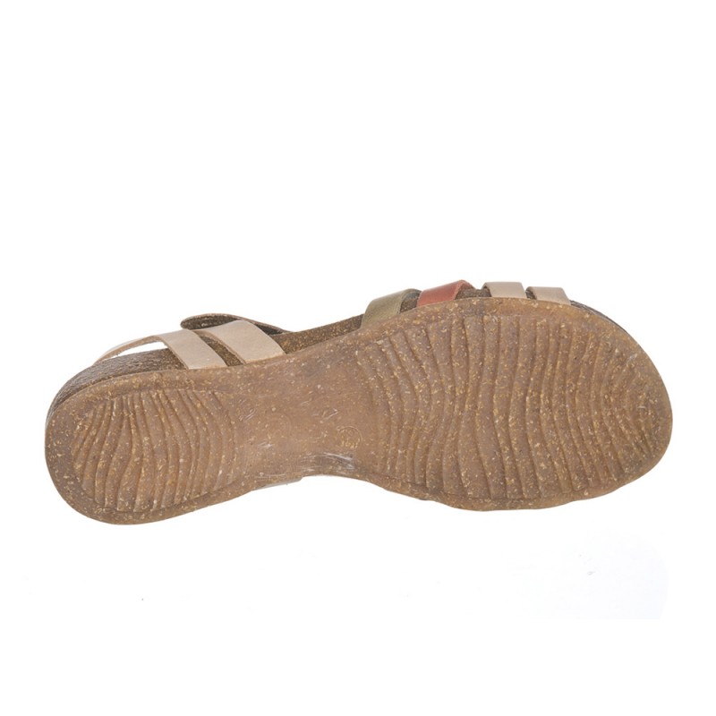 Sandalias Planas Mujer Inter-bios 4486 Beig-kaki