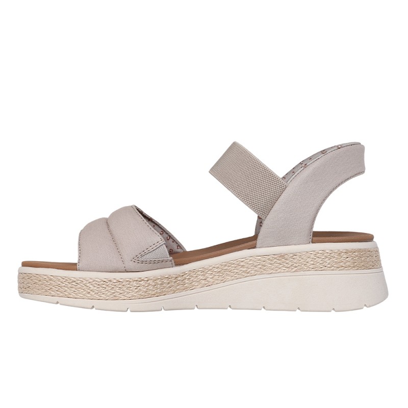 Sandalias Planas Mujer Skechers 114413 Taupe