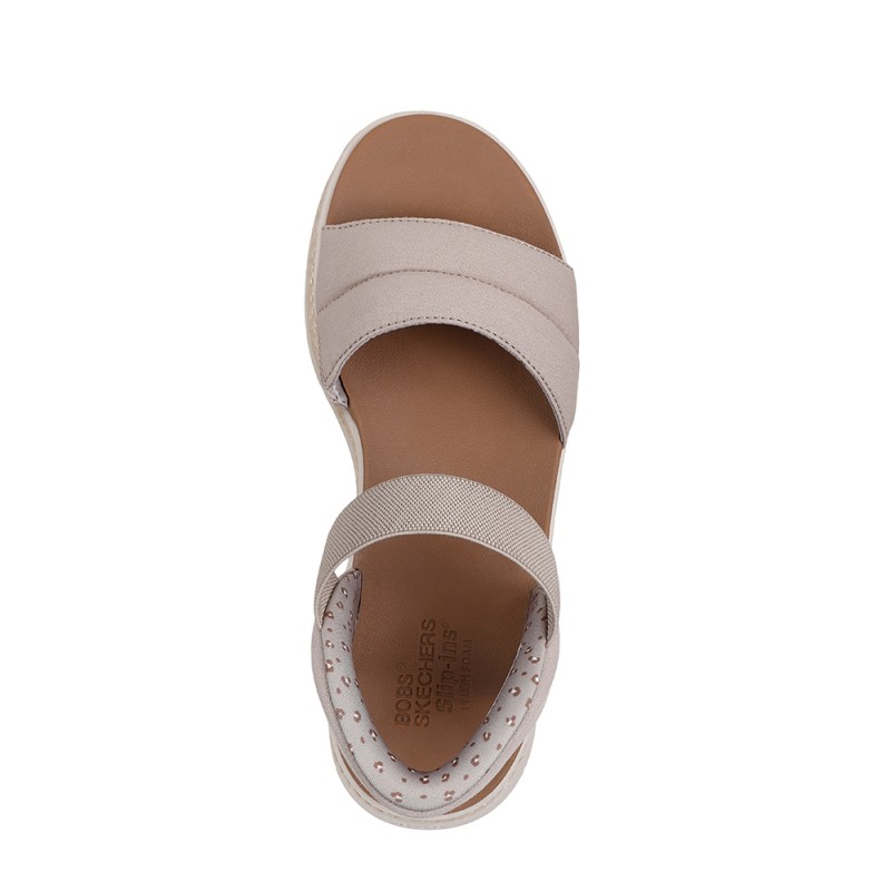 Sandalias Planas Mujer Skechers 114413 Taupe