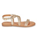 Sandalias Planas Mujer Mustang 54488 Oro