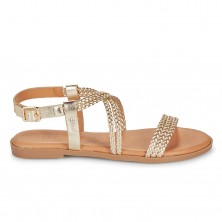 Sandalias Planas Mujer Mustang 54488 Oro