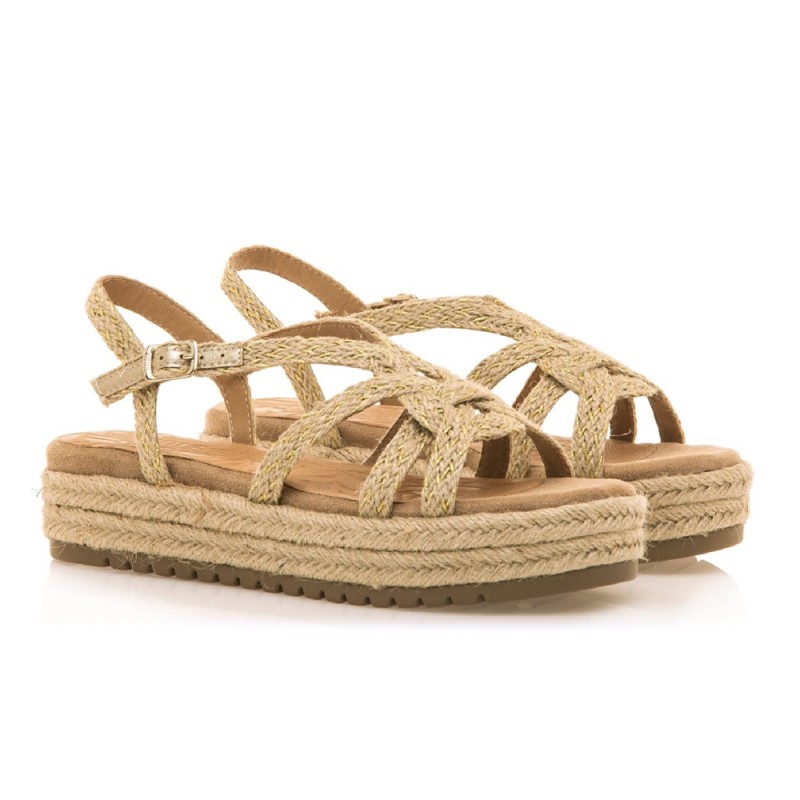 Sandalias Planas Mujer Mustang 51261 Natural