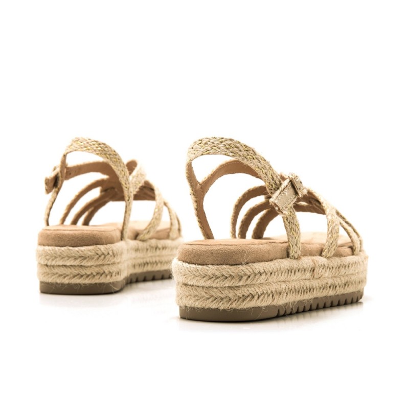 Sandalias Planas Mujer Mustang 51261 Natural