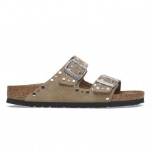 Sandalias Planas Mujer Birkenstock Arizona Rivet Taupe