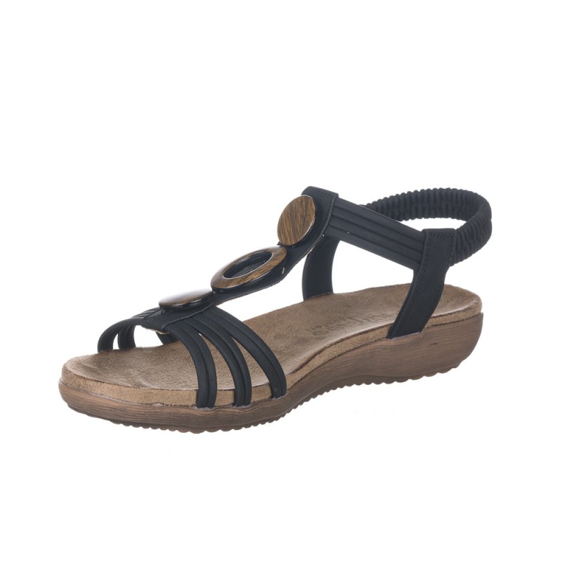 Sandalias Planas Mujer Zapp 26676 Negro