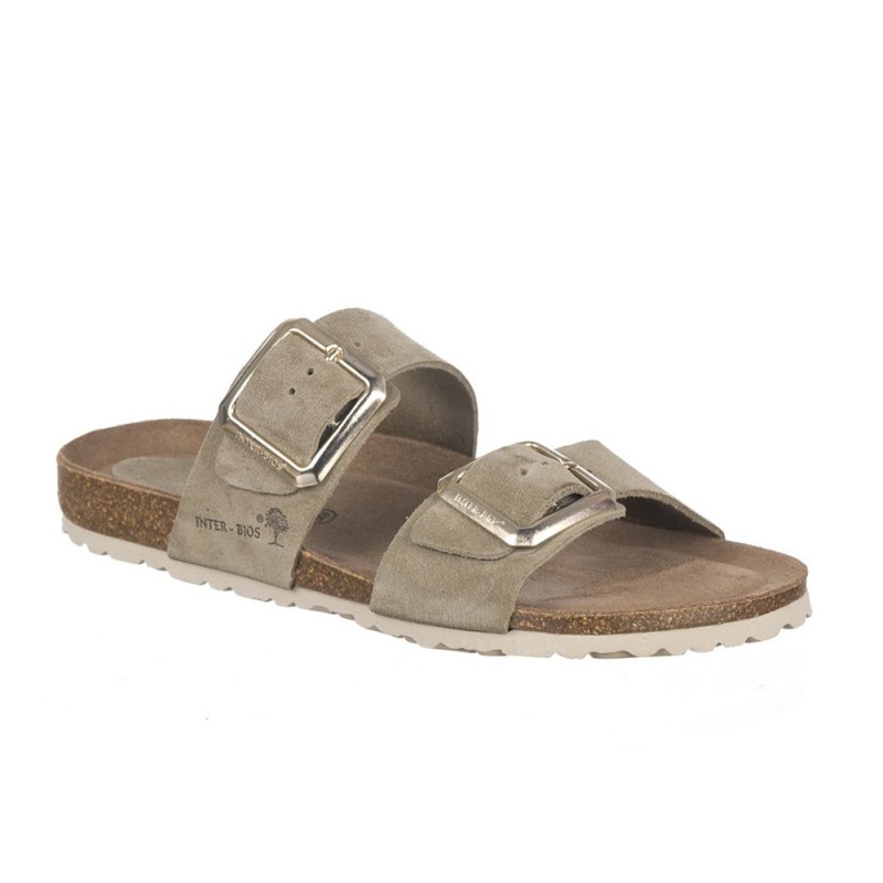 Sandalias Planas Mujer Inter-bios 7232 Kaki