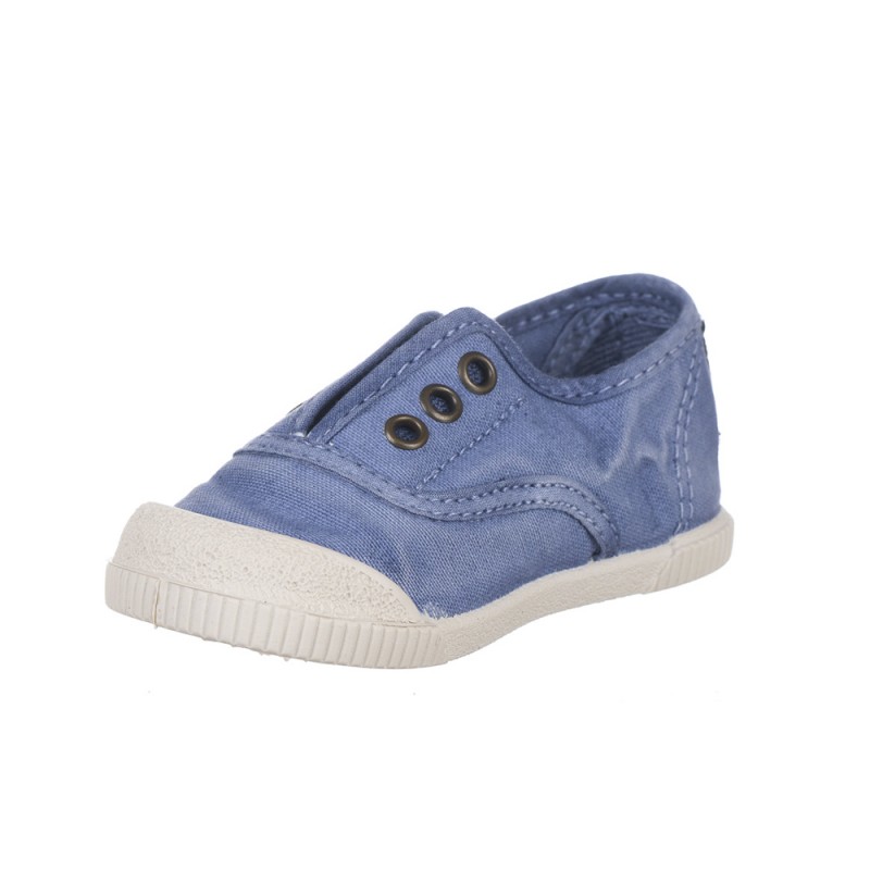 Zapatillas Lona Ba Niña Natural World 4520e Celeste