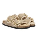 Sandalias Planas Mujer Birkenstock Arizona Shearlg Marron