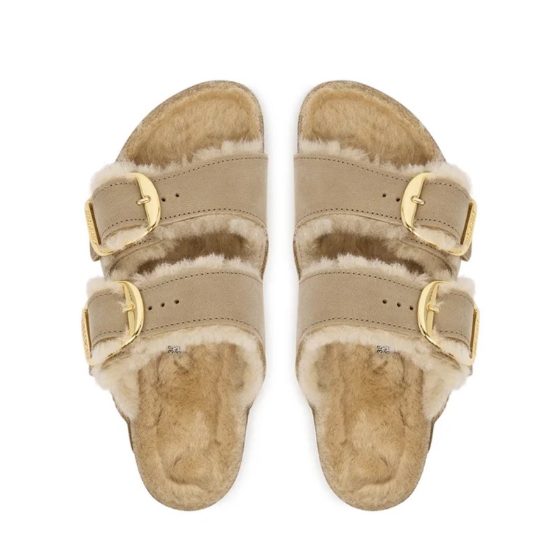 Sandalias Planas Mujer Birkenstock Arizona Shearlg Marron