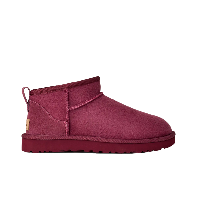Botines Planos Mujer Ugg Classic Ultra Mini Burdeos