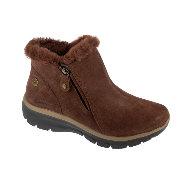 Botines Planos Mujer Skechers Easy Going - High Zip 2 Marron