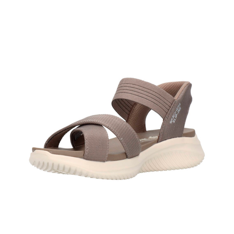 Sandalias Planas Mujer Skechers 119975 Taupe
