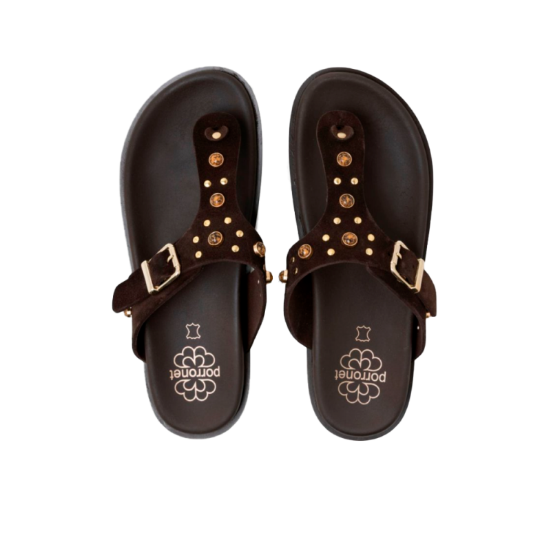 Sandalias Planas Mujer Porronet 3294 Moka