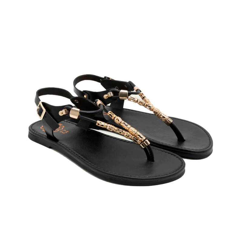 Sandalias Planas Mujer Porronet 3205 Negro