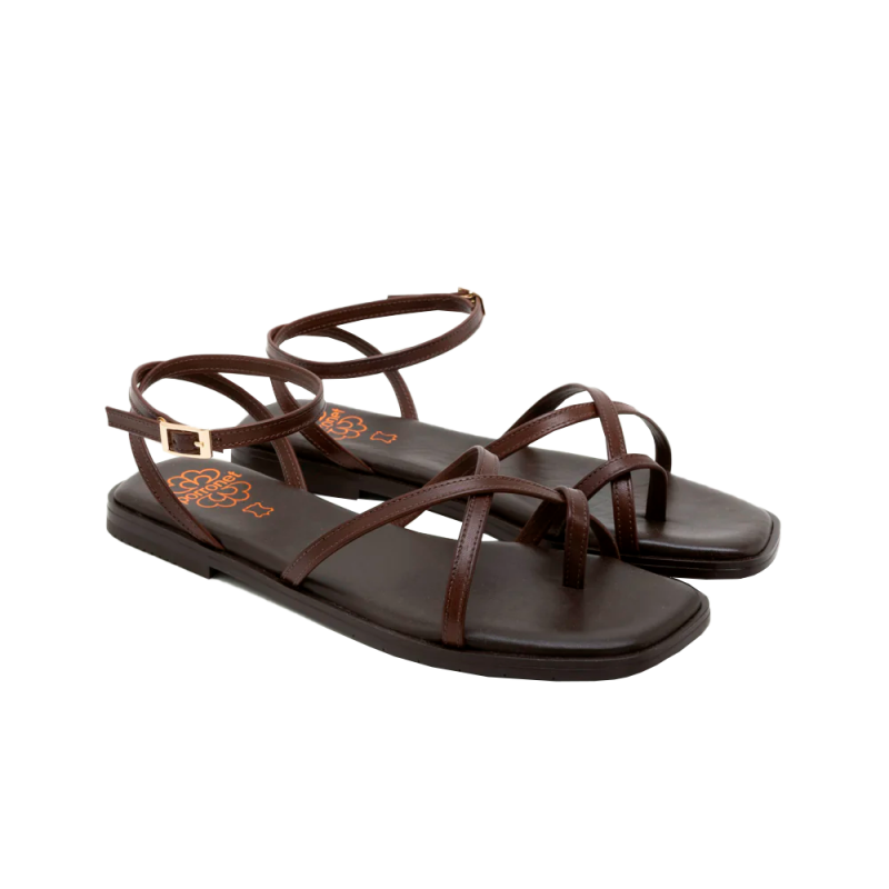 Sandalias Planas Mujer Porronet 3222 Moka