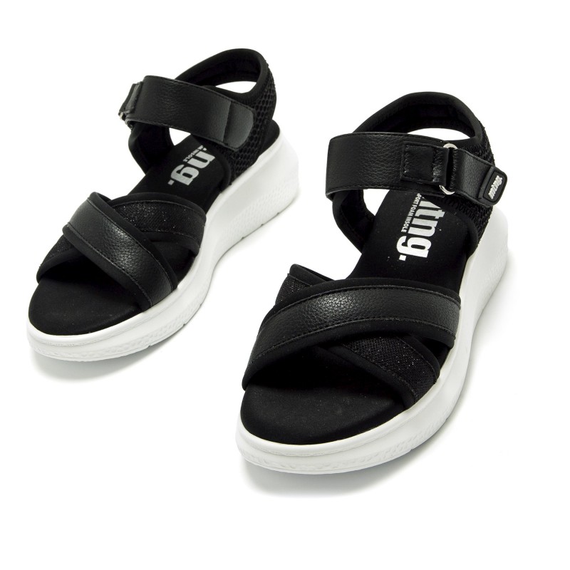 Sandalias Casual de Mujer MTNG COTTON Negro 62766