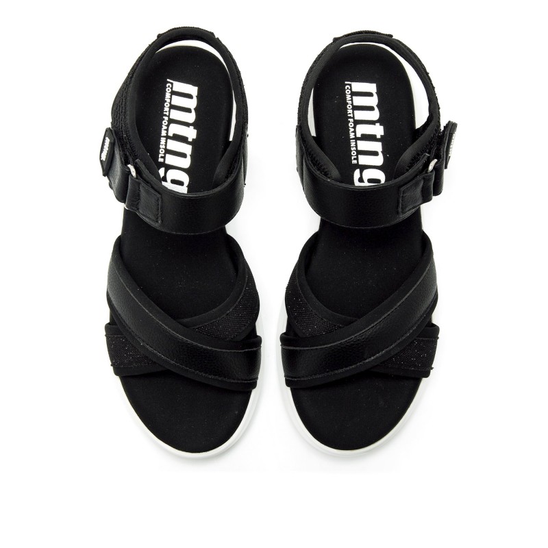 Sandalias Casual de Mujer MTNG COTTON Negro 62766