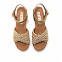 Sandalias Casual de Mujer MTNG LITA Beige 62744