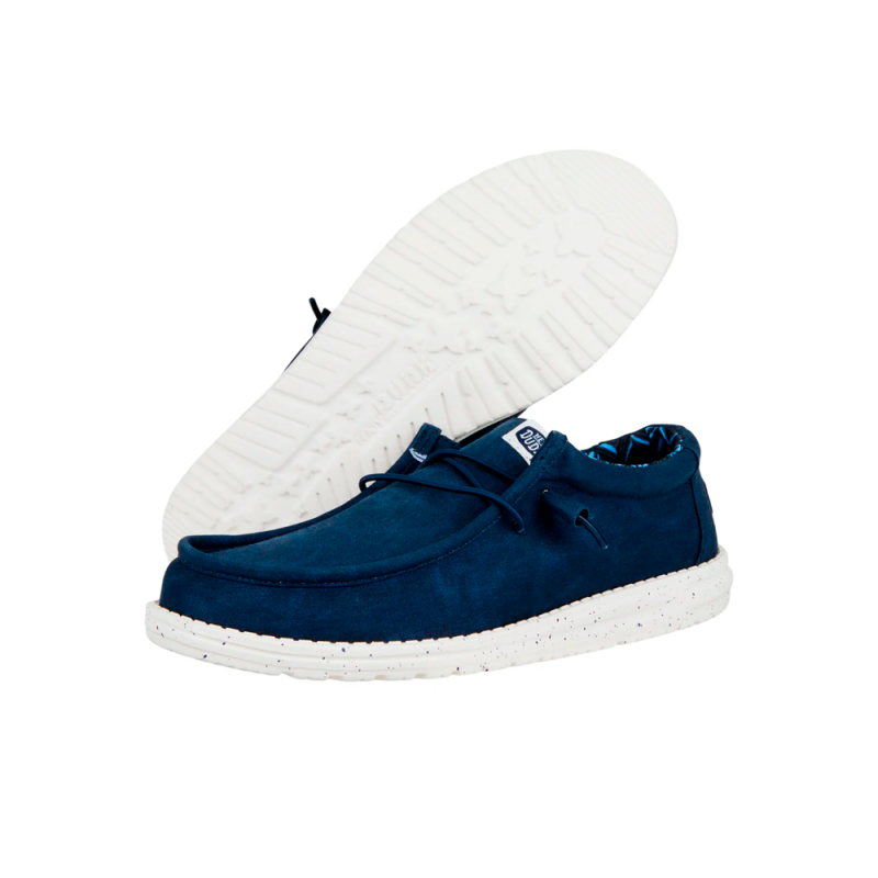 Zapatillas Lona Hombre Hey Dude Wally Strech Canvas Marino