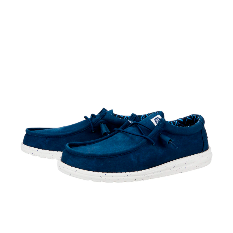 Zapatillas Lona Hombre Hey Dude Wally Strech Canvas Marino