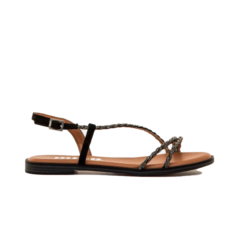 Sandalias Planas Mujer Mustang 56612 Negro