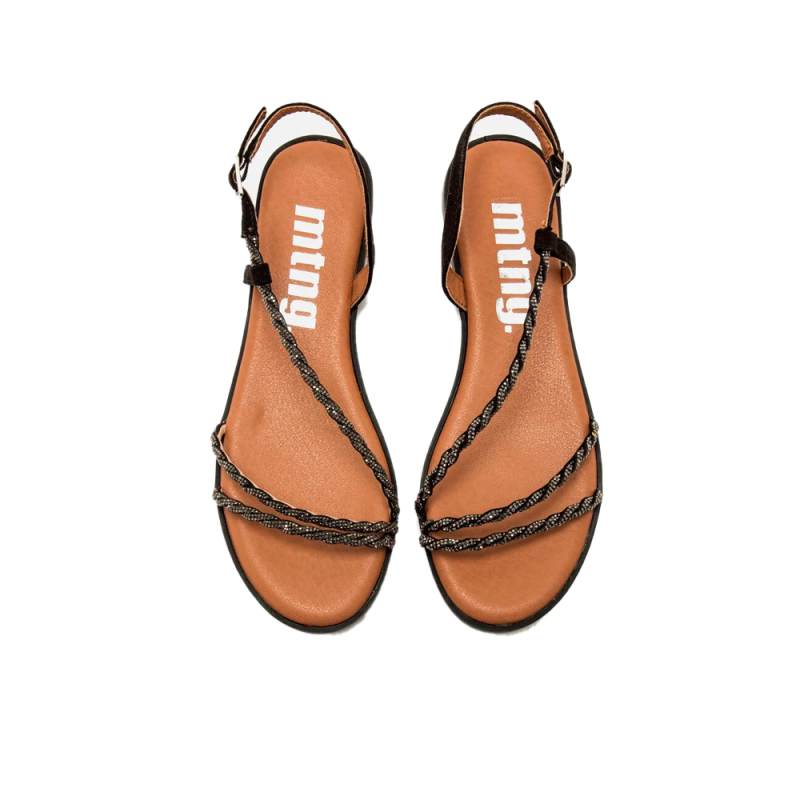 Sandalias Planas Mujer Mustang 56612 Negro