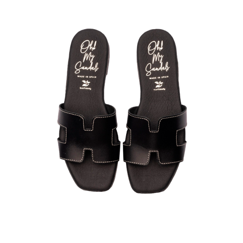 Sandalias Planas Mujer Oh My Sandals 5810 Negro