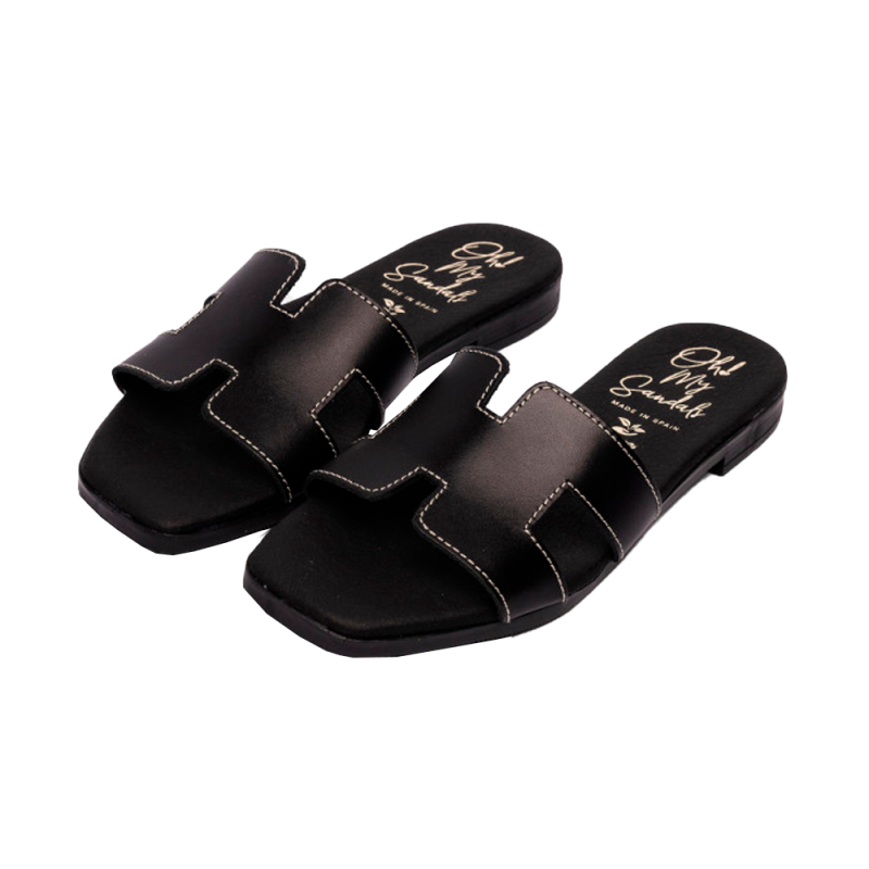 Sandalias Planas Mujer Oh My Sandals 5810 Negro