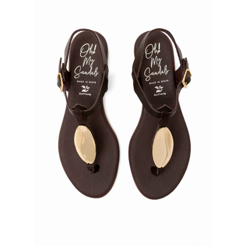 Sandalias Planas Mujer Oh My Sandals 5875 Marron
