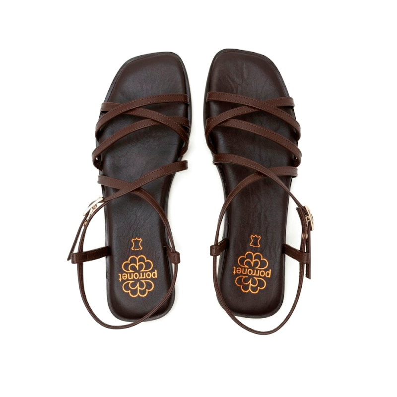Sandalias Planas Mujer Porronet 3221 Moka
