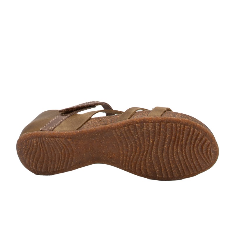 Sandalias Planas Mujer Inter-Bios 4476 Kaki-Taupe