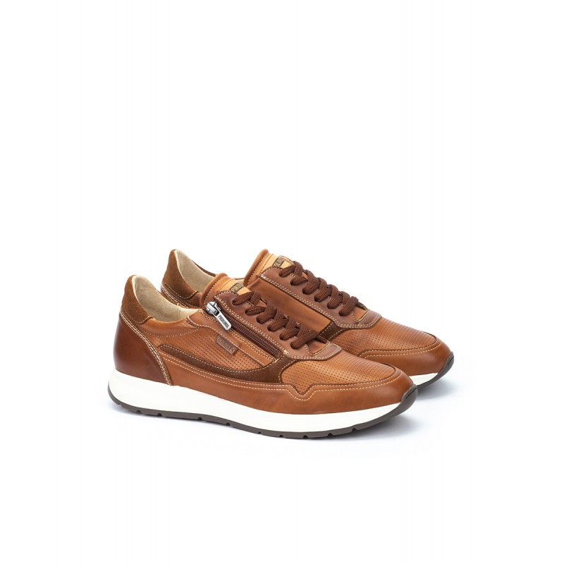 Deportivo con cordones y cremallera para hombre Pikolinos GETAFE M2B marrón