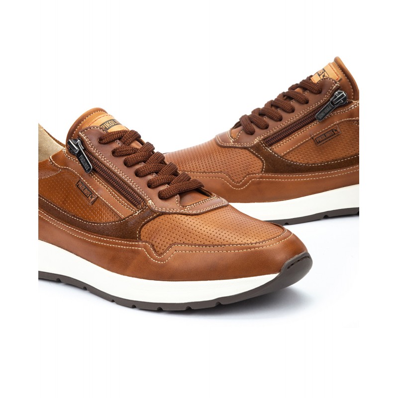 Deportivo con cordones y cremallera para hombre Pikolinos GETAFE M2B marrón