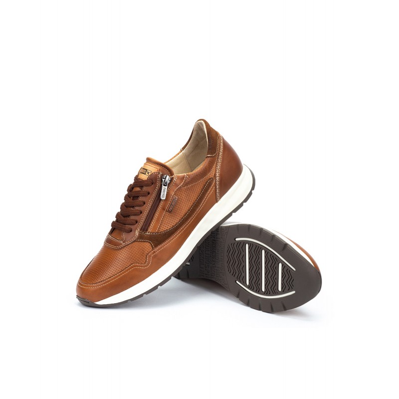 Deportivo con cordones y cremallera para hombre Pikolinos GETAFE M2B marrón