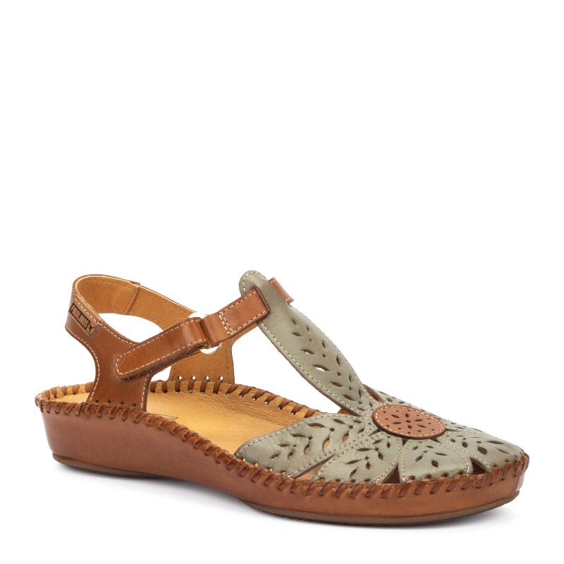 Zapato semiabierto con cierre adherente para mujer Pikolinos P. VALLARTA 655 verde