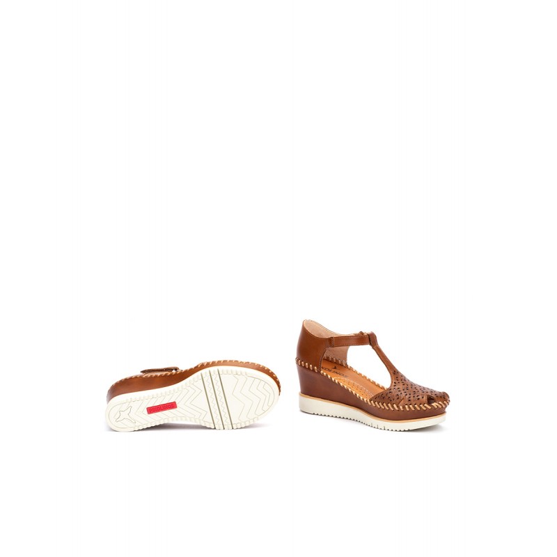 Sandalias cuña Pikolinos AGUADULCE W3Z marrón