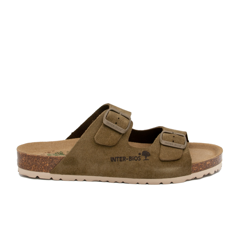 Sandalias Planas Mujer Inter-Bios 7600 Kaki