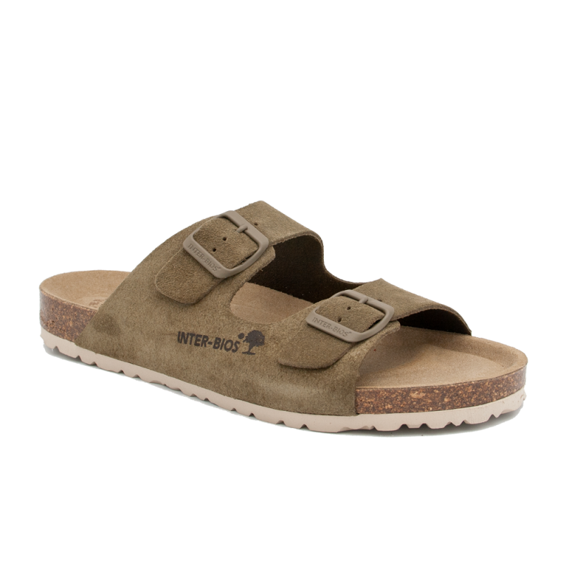 Sandalias Planas Mujer Inter-Bios 7600 Kaki