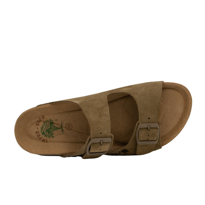 Sandalias Planas Mujer Inter-Bios 7600 Kaki