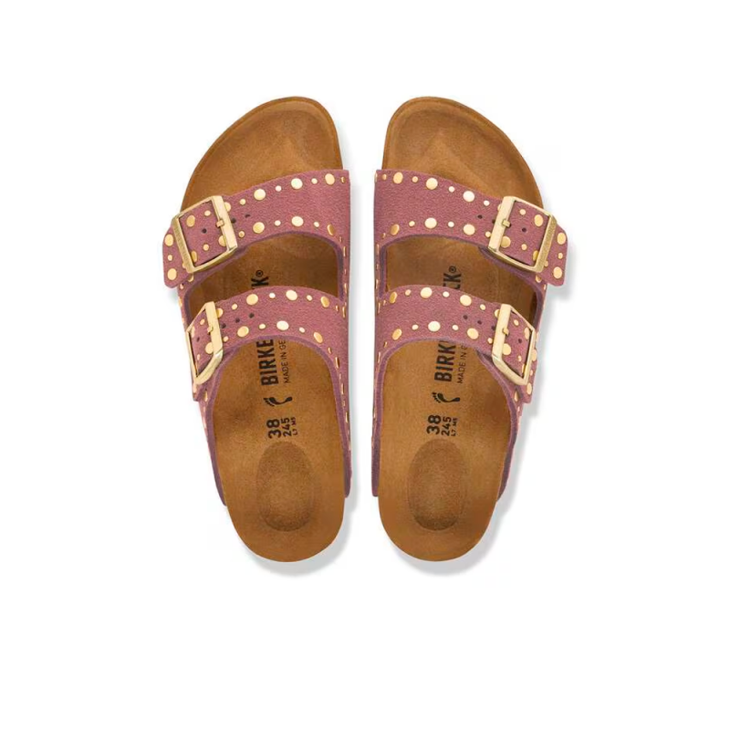Sandalias Planas Mujer Birkenstock Arizona Rivet Burdeos